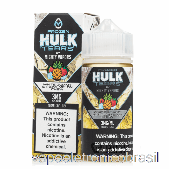 Vape Recarregável De Goma Branca Congelada, Melão, Palha - Hulk Teares - 100ml 3mg